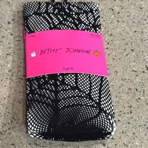 Betsey Johnson Black spiderweb fishnet tights